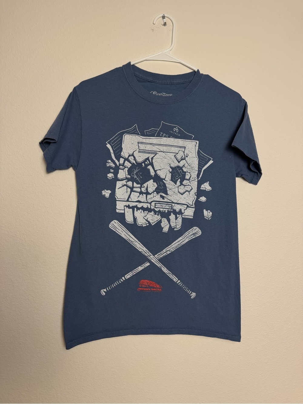 Lootwear office space t shirt blue small